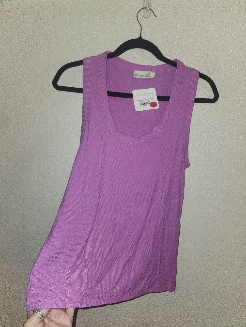 💜NWT Zenana "The Essential Tank" in "Purple" or "Bright Mauve" Rayon/Spandex XL - Picture 4 of 6